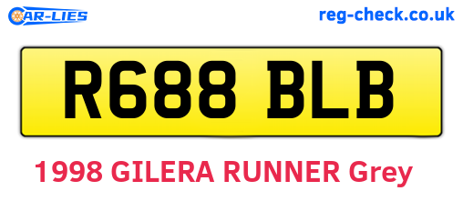 R688BLB are the vehicle registration plates.