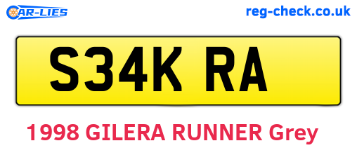 S34KRA are the vehicle registration plates.