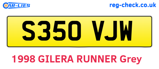 S350VJW are the vehicle registration plates.