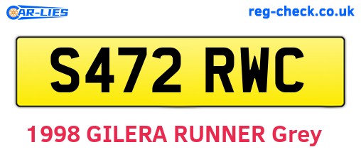 S472RWC are the vehicle registration plates.