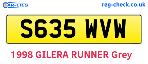 S635WVW are the vehicle registration plates.