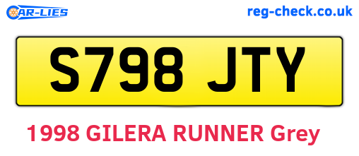 S798JTY are the vehicle registration plates.