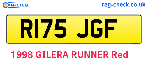 R175JGF are the vehicle registration plates.