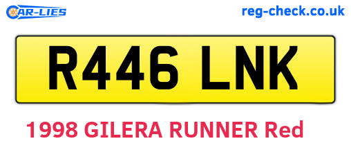 R446LNK are the vehicle registration plates.