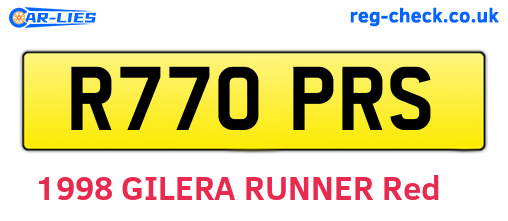R770PRS are the vehicle registration plates.