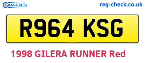 R964KSG are the vehicle registration plates.
