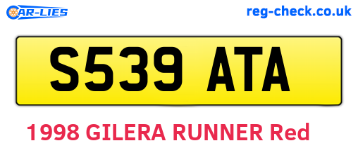 S539ATA are the vehicle registration plates.