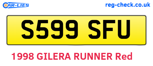 S599SFU are the vehicle registration plates.