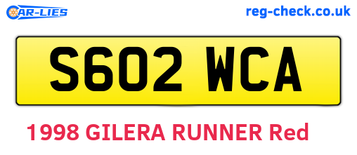 S602WCA are the vehicle registration plates.