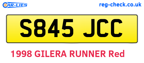 S845JCC are the vehicle registration plates.