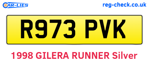 R973PVK are the vehicle registration plates.