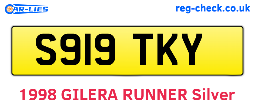 S919TKY are the vehicle registration plates.