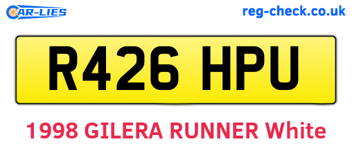 R426HPU are the vehicle registration plates.