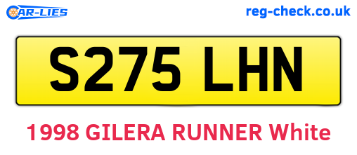 S275LHN are the vehicle registration plates.