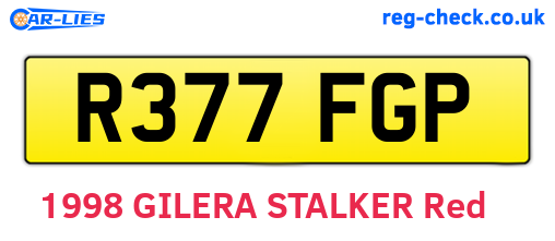 R377FGP are the vehicle registration plates.