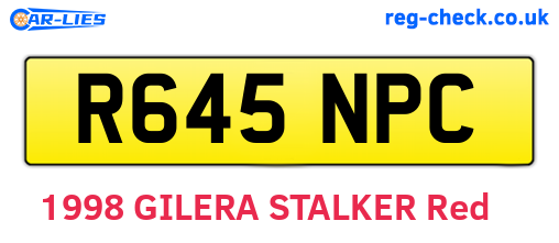 R645NPC are the vehicle registration plates.