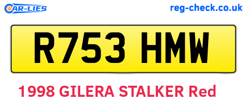 R753HMW are the vehicle registration plates.