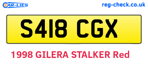 S418CGX are the vehicle registration plates.