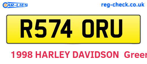 R574ORU are the vehicle registration plates.