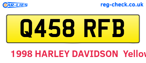Q458RFB are the vehicle registration plates.