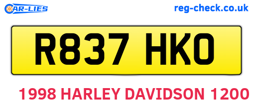 R837HKO are the vehicle registration plates.