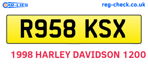 R958KSX are the vehicle registration plates.