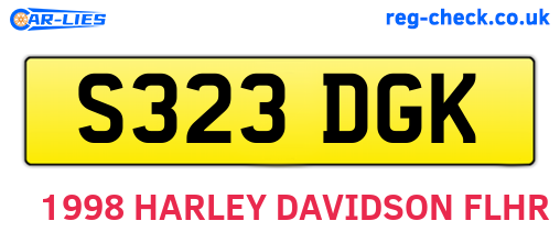 S323DGK are the vehicle registration plates.