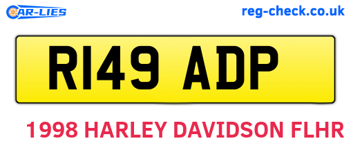 R149ADP are the vehicle registration plates.