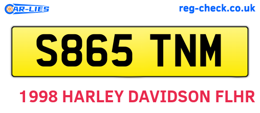 S865TNM are the vehicle registration plates.