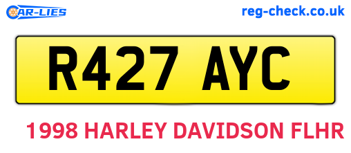 R427AYC are the vehicle registration plates.