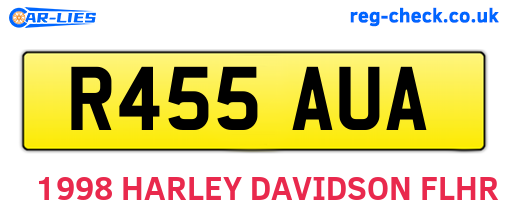 R455AUA are the vehicle registration plates.