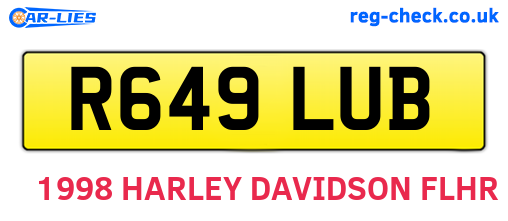 R649LUB are the vehicle registration plates.