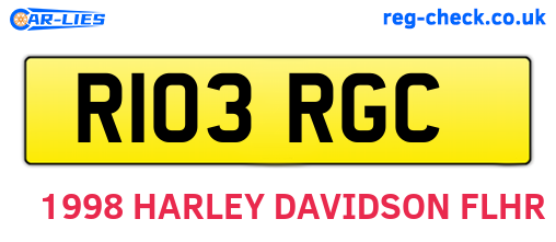 R103RGC are the vehicle registration plates.