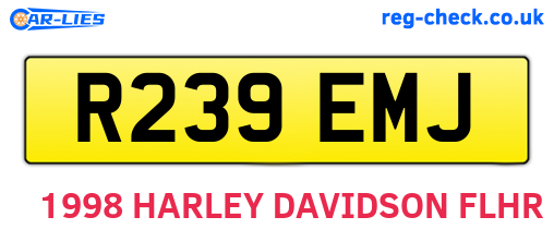 R239EMJ are the vehicle registration plates.
