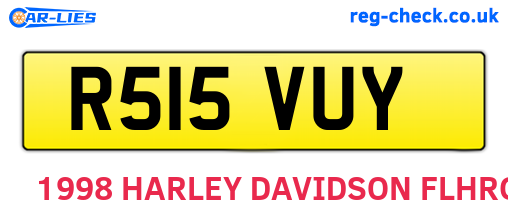 R515VUY are the vehicle registration plates.