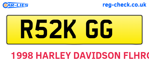 R52KGG are the vehicle registration plates.
