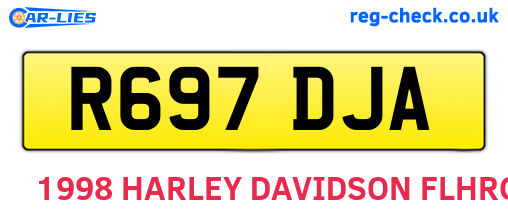 R697DJA are the vehicle registration plates.
