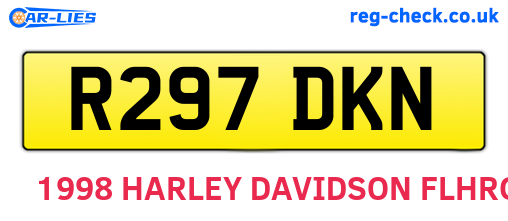 R297DKN are the vehicle registration plates.