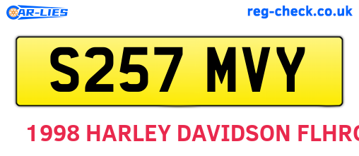 S257MVY are the vehicle registration plates.