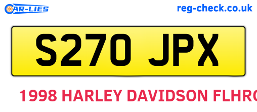 S270JPX are the vehicle registration plates.