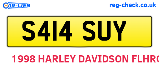 S414SUY are the vehicle registration plates.