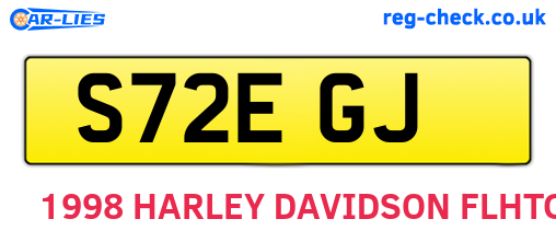 S72EGJ are the vehicle registration plates.