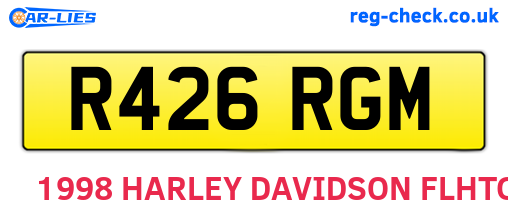 R426RGM are the vehicle registration plates.