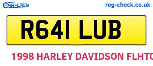 R641LUB are the vehicle registration plates.