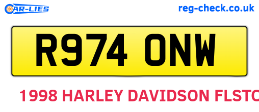 R974ONW are the vehicle registration plates.