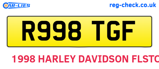 R998TGF are the vehicle registration plates.
