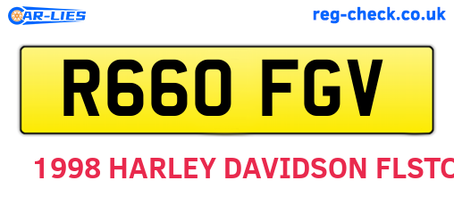 R660FGV are the vehicle registration plates.