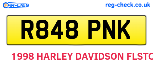 R848PNK are the vehicle registration plates.