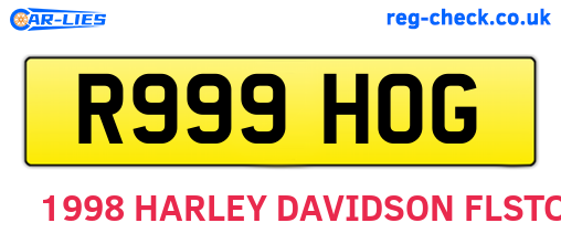 R999HOG are the vehicle registration plates.