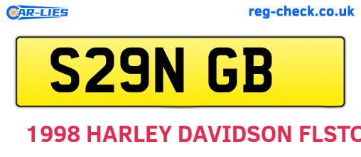 S29NGB are the vehicle registration plates.